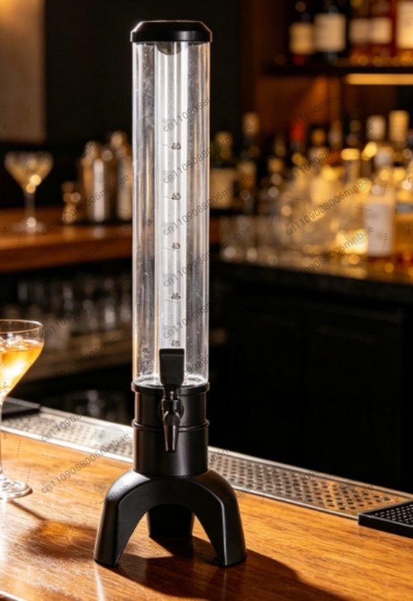 Three litre beer tower dispenser with tap