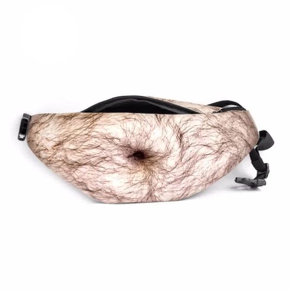 Beer Belly Bag – the Very Hairy belly, a bum bag that looks like a bare stomach