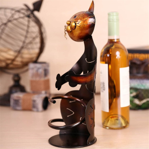 Metal cat wine bottle holder