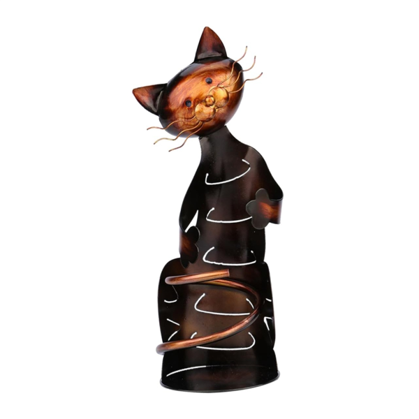 Metal cat wine bottle holder