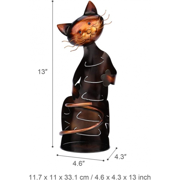 Metal cat wine bottle holder