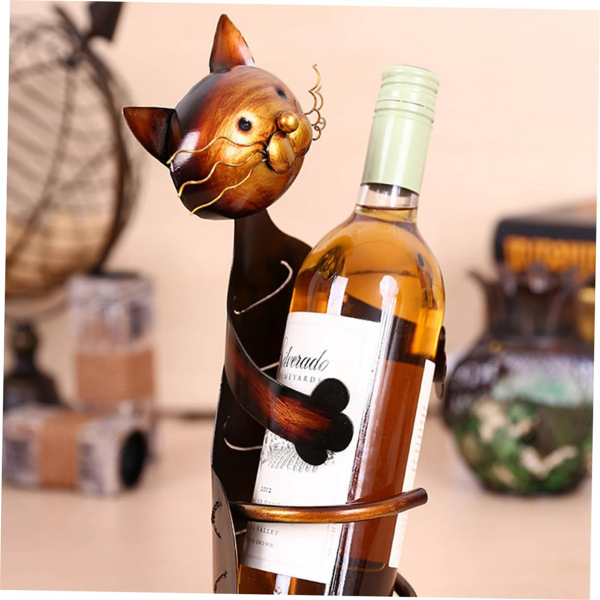 Metal cat wine bottle holder