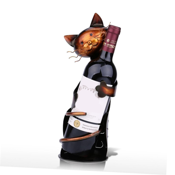 Metal cat wine bottle holder
