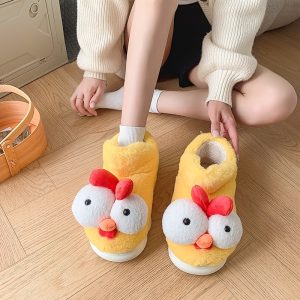 Plush chicken slippers