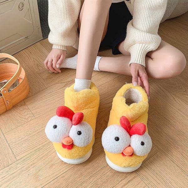 Plush chicken slippers