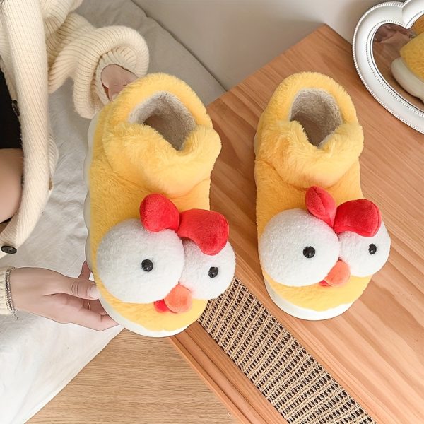 Plush chicken slippers