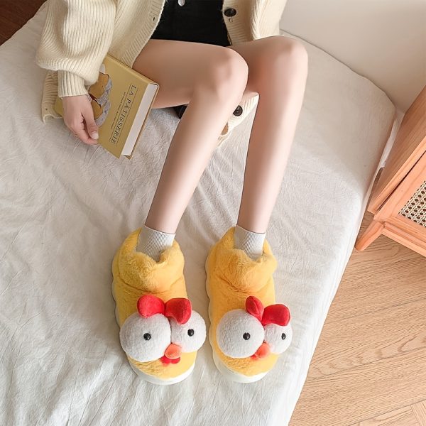 Plush chicken slippers