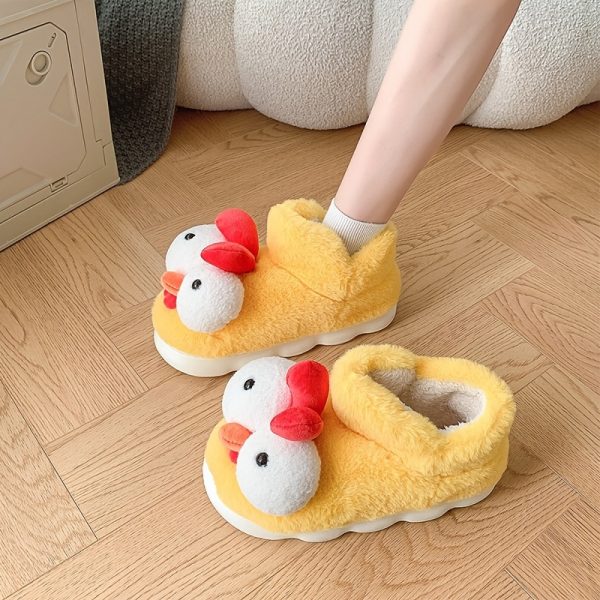 Plush chicken slippers