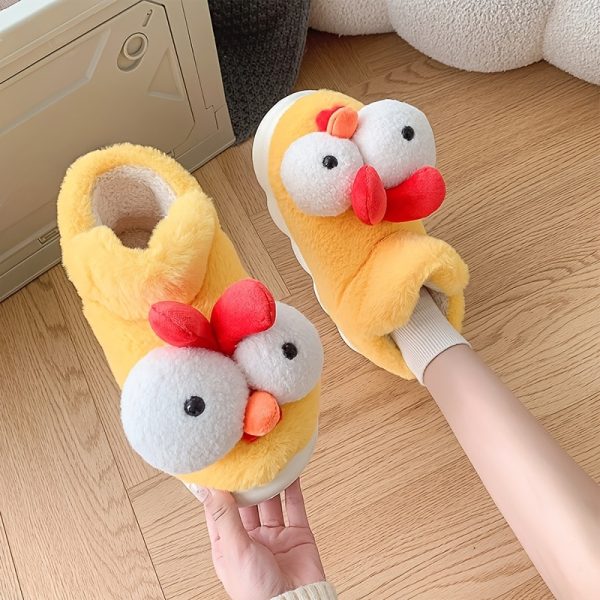 Plush chicken slippers