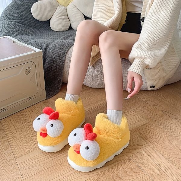 Plush chicken slippers