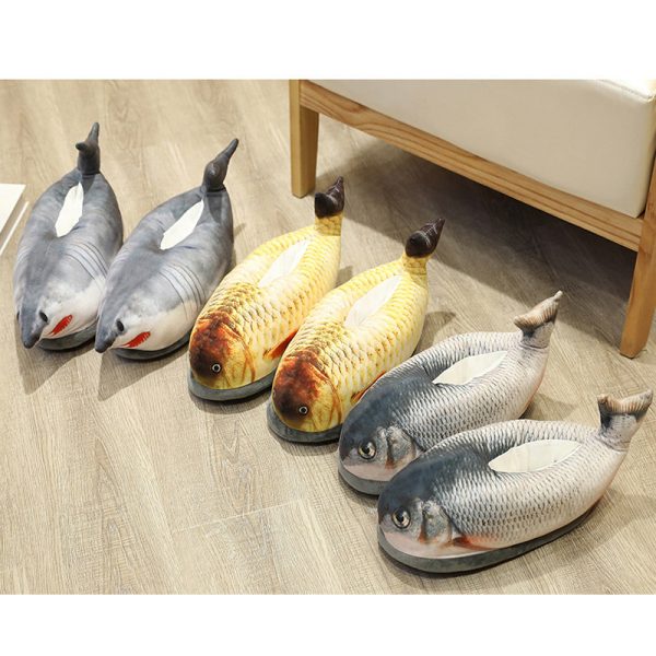 All three fish slipper models side by side