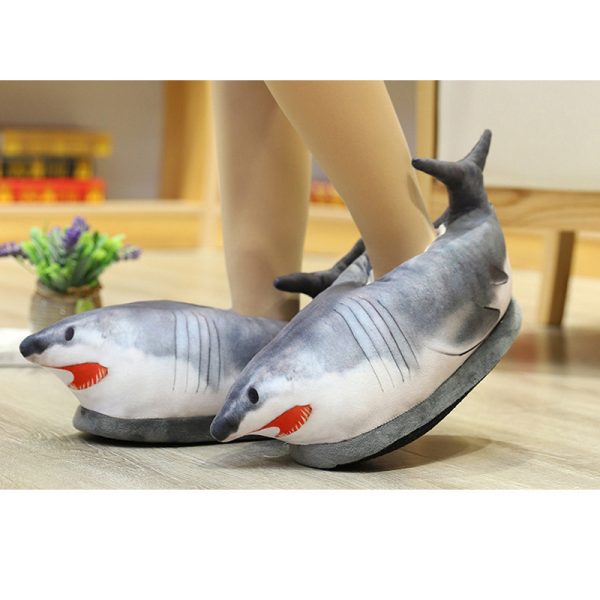 Shark slippers worn - two sharks devouring your feet