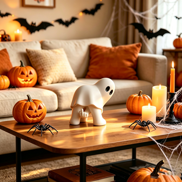 Ghost finger ornament in the living room