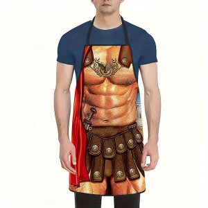 Gladiator print kitchen apron