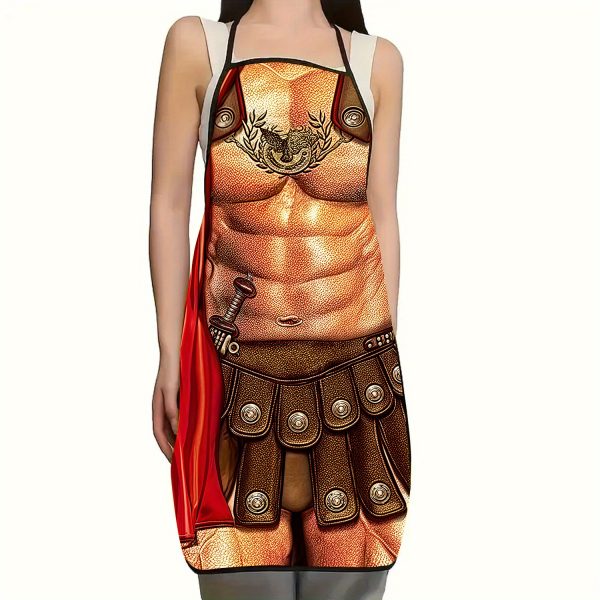 Gladiator print kitchen apron