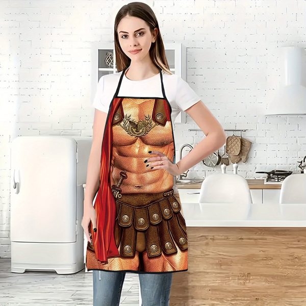 Gladiator print kitchen apron