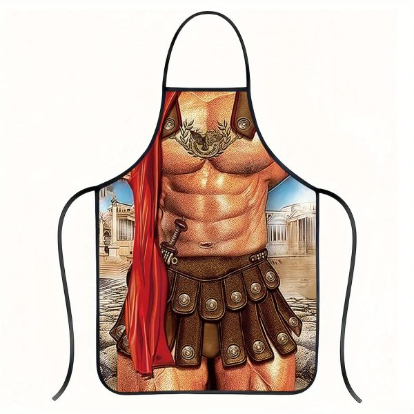 Gladiator print kitchen apron