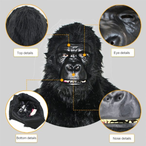 Realistic latex gorilla head mask