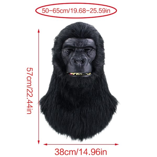 Realistic latex gorilla head mask