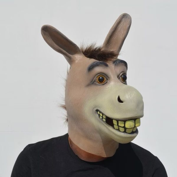 Latex donkey head mask