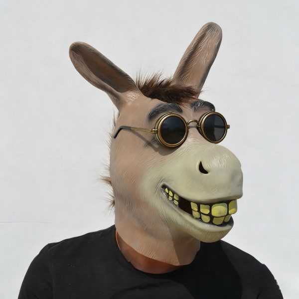 Latex donkey head mask