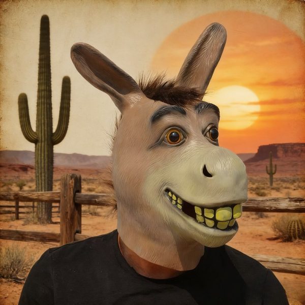 Latex donkey head mask