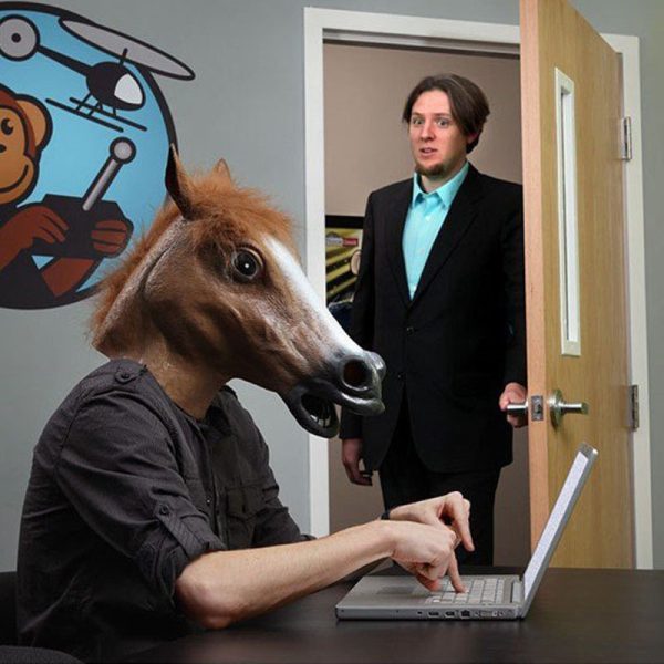 Latex horse head mask
