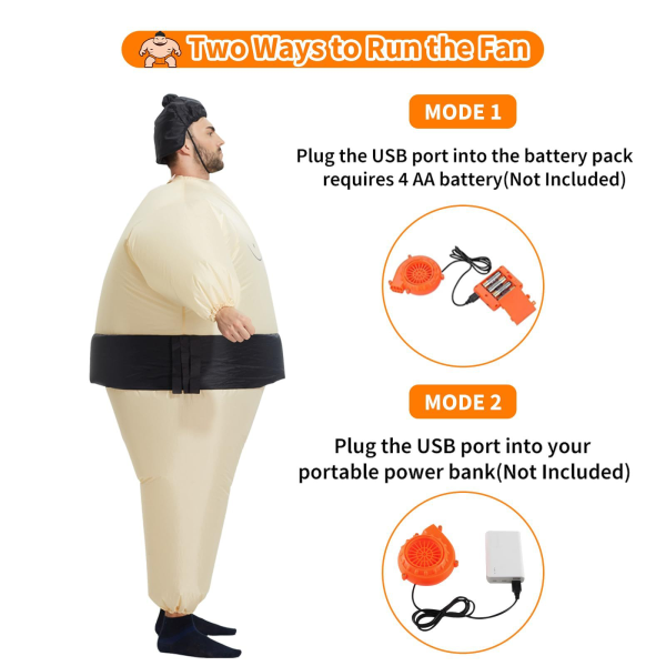 Inflatable sumo wrestler costume
