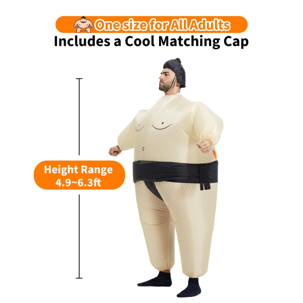 Inflatable sumo wrestler costume