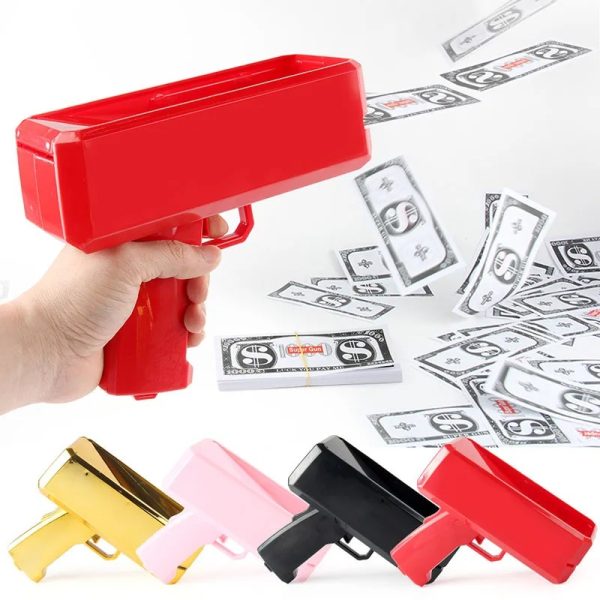 Money gun firing prop banknotes