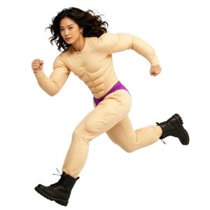 Padded fake muscle bodysuit costume
