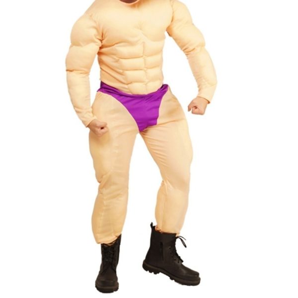 Padded fake muscle bodysuit costume