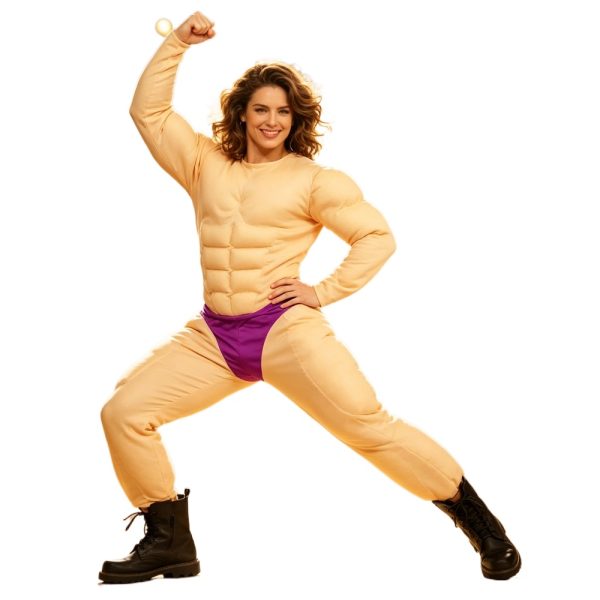 Padded fake muscle bodysuit costume