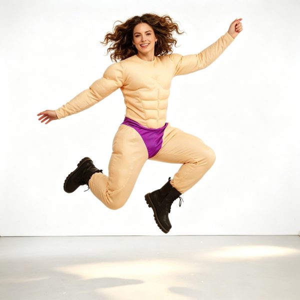 Padded fake muscle bodysuit costume