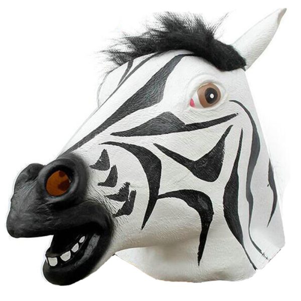 Latex rainbow unicorn mask