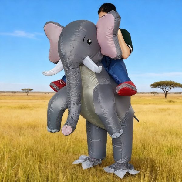 Inflatable ride-on elephant costume