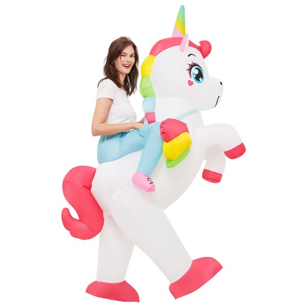 Inflatable ride-on unicorn costume