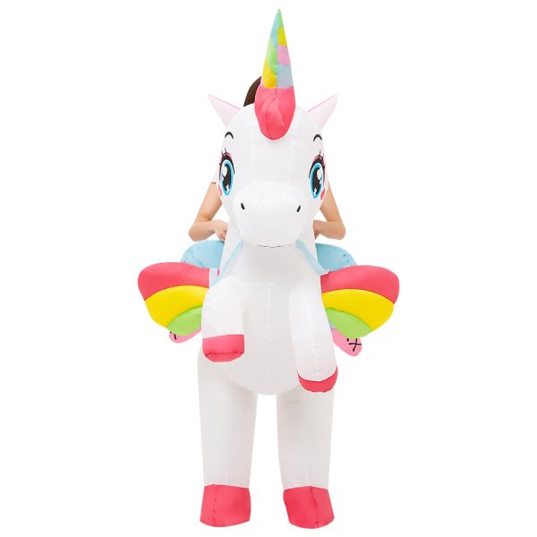 Inflatable ride-on unicorn costume
