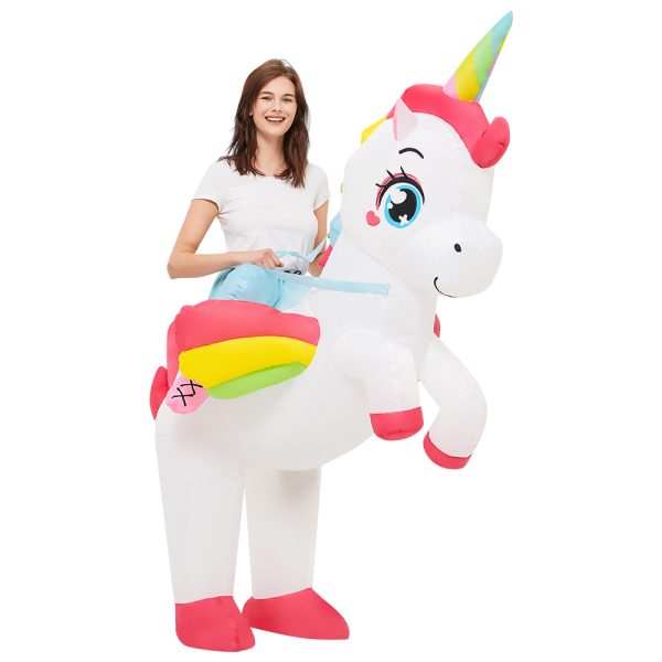 Inflatable ride-on unicorn costume