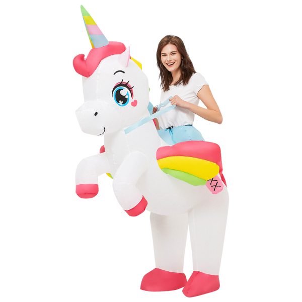 Inflatable ride-on unicorn costume