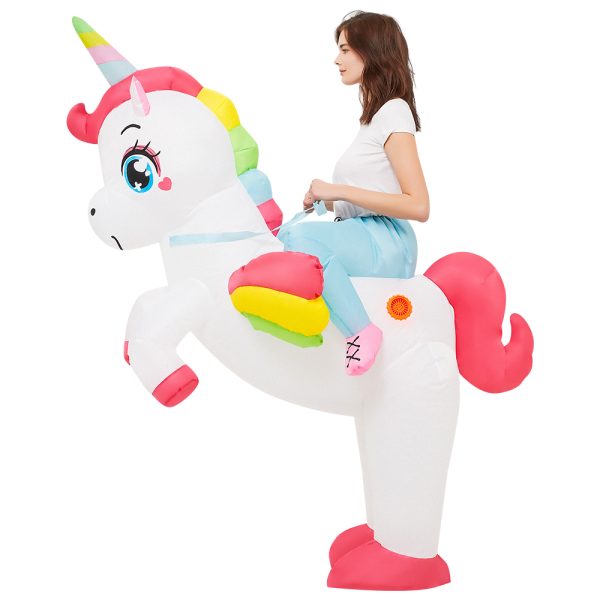 Inflatable ride-on unicorn costume