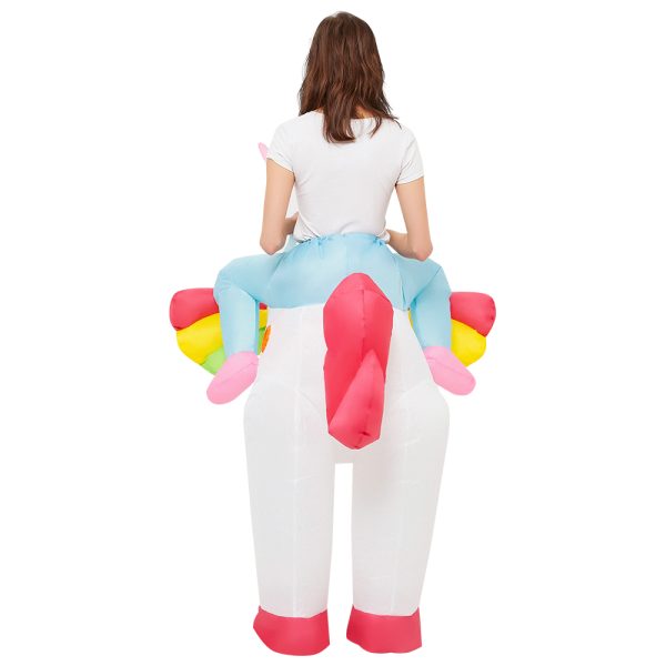 Inflatable ride-on unicorn costume