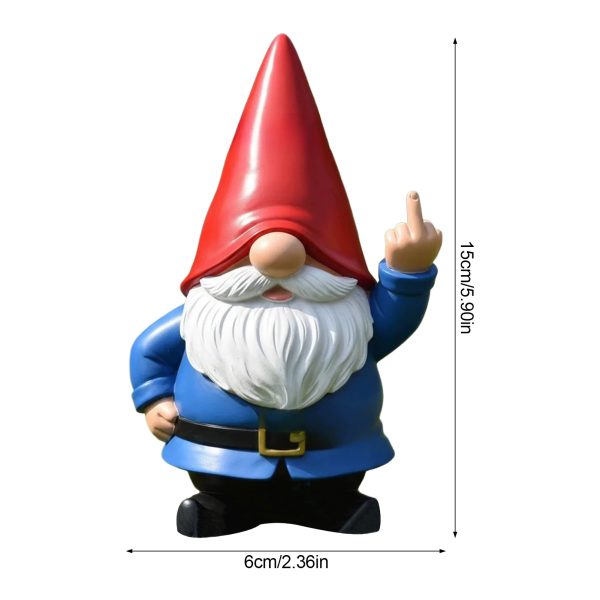 Rude middle finger garden gnome