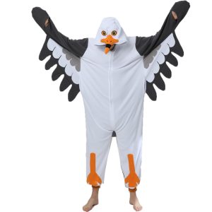Adult seagull onesie costume with wings