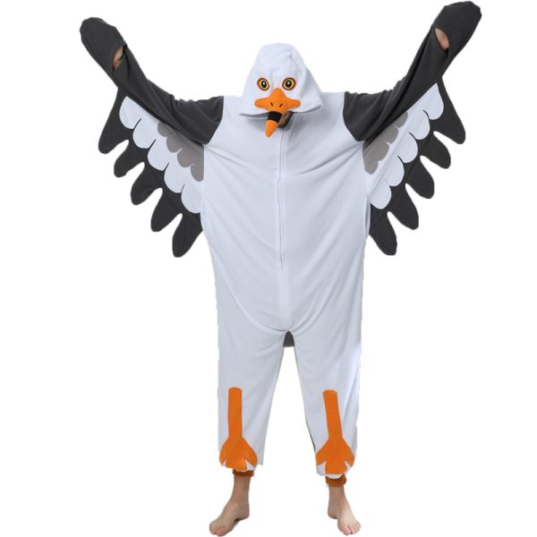 Adult seagull onesie costume with wings