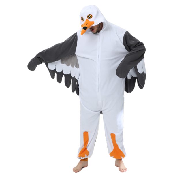 Adult seagull onesie costume with wings