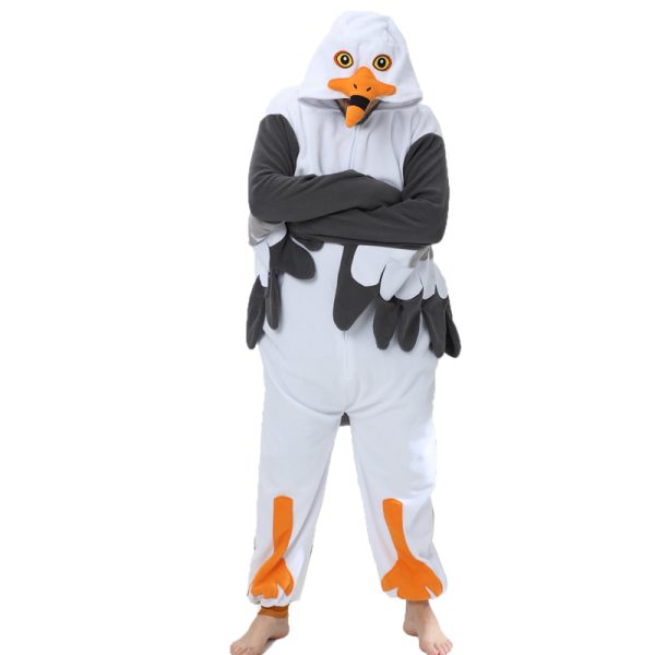Adult seagull onesie costume with wings