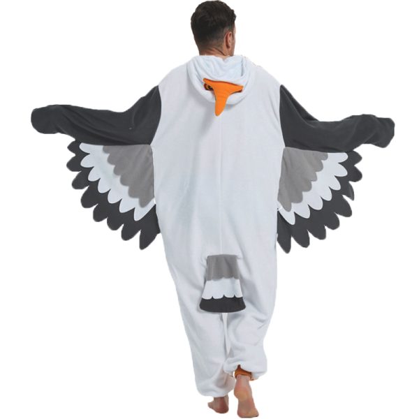 Adult seagull onesie costume with wings