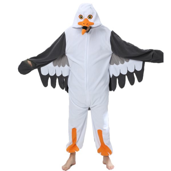 Adult seagull onesie costume with wings