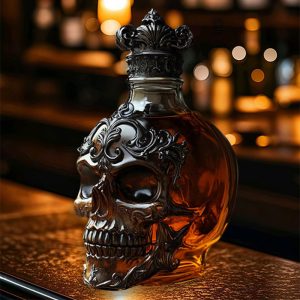 Gothic skull whiskey decanter
